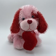 Sugar Loaf Toys Stuffed Animal Pink Plush Puppy Dog Heart Nose Valentine 9” - £8.83 GBP