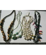 Vintage Lot of 4 Multi Strand Colored Faceted Crystal Glass Beaded Neckl... - £20.82 GBP
