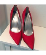 Red Suede GUESS POINTY TOE HEELS 7.5 - £51.95 GBP