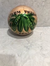 Pier 1 Imports Decorative Ball Approx 4" Farm Fresh Peas Food Farmer Theme - £9.52 GBP