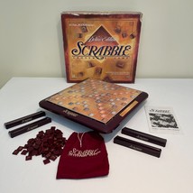 Scrabble Deluxe Edition Rotating Turntable Board Game 1999 VTG Letters Hasbro Ed - £18.97 GBP