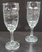 (2) Libbey Chivalry Clear Whiskey Sour Glasses Set Textured Rock Sharpe Stemware - £23.33 GBP