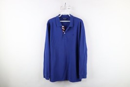 Brooks Brothers Red Fleece Womens XL Pique Cotton Long Sleeve Polo Shirt Blue - £40.16 GBP