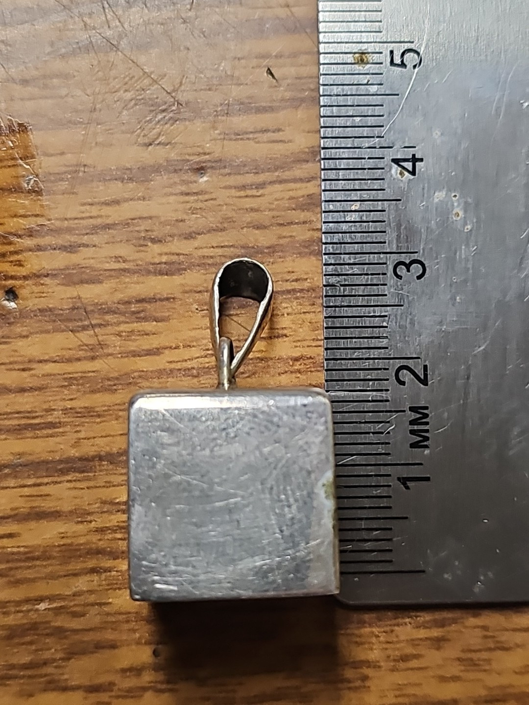 Simple Cube Blank Charm Silver 925 Pendant Item image 5