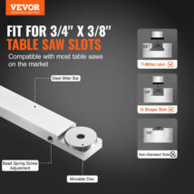 VEVOR Precision Miter Gauge, Standard Slot 3/4&#39;&#39; x 3/8&#39;&#39;, Aluminum Alloy Table S - £50.31 GBP