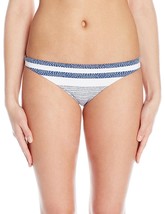 Shoshanna Women’s Cobalt Stripe Classic Bikini Bottom, White/Blue, S - £32.36 GBP