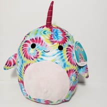 Original Squishmallows 8&quot; Milaina the Tie Dye Narwhal Stuffed Pillow NWT - £10.07 GBP