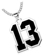 Stainless Steel Black Number Chains 0-99 Necklace for Men , - £43.39 GBP