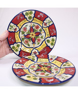 Set Of 2 Pier 1 “Vallarta” Handpainted Earthenware Salad Luncheon Accent... - $18.45
