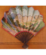 rare French Advertising Fan Aix-les-Bains, view of 3 Hotels and grounds VG+ - €170,48 EUR