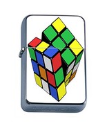 Rubix Cube Flip Top Oil Lighter Em1 Smoking Cigarette Silver Case Included - €7,67 EUR
