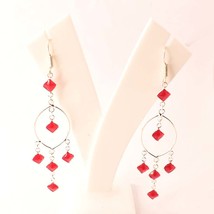 Kashmiri Ruby Cut Gemstone Handmade Fashion Gift Earrings Jewelry 3.40&quot; SA 3485 - £3.18 GBP