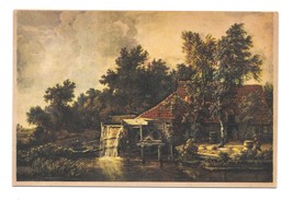 Painting Hobbema Landscape Watermolen Water Mill Nepos Netherlands Postcard - £3.97 GBP