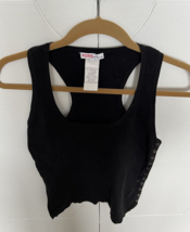 Michael Kors Black Ribbed Tank Top With Side Snaps (L) - £12.03 GBP