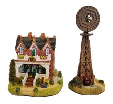 Liberty Falls Vtg Americana Collection Aunt Alice&#39;s Quilt Shop And Windmill 1997 - £9.93 GBP