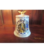 Vintage Aynsley Fine Bone China Bicenntenial Bell with Gold Eagle - $20.28 CAD