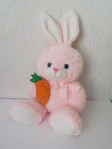 Hug Fun Pink Bunny Rabbit with Carrot 20&quot; Plush Stuffed Animal Toy Very Soft - £7.73 GBP