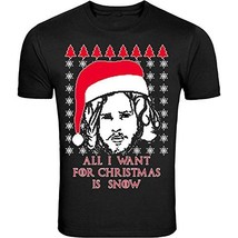 New Men Women&#39;s T-Shirt Xmas Gift Unisex All I Want For Christmas Is Snow (L) - £12.25 GBP