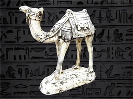 Handmade Egyptian Camel Stone Statue, Hand painted Carved Egyptian camel figurin - £122.19 GBP