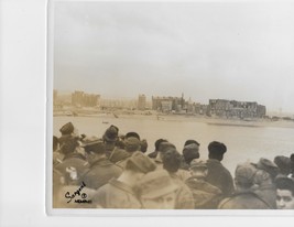 Soldiers Sailors on board a ship looking at land- Vintage photograph 8x10 - £11.78 GBP