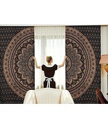 Traditional Jaipur Golden Ombre Mandala Curtain Boho Window Treatment Se... - £22.15 GBP