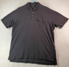 Kuhl Polo Shirt Mens XL Black 100% Cotton Short Sleeve Pocket Logo Slit Collared - £14.34 GBP