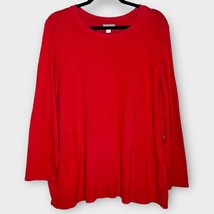 J. JILL red cotton/modal crew neck long sleeve tunic size XL - £19.03 GBP