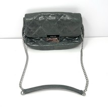 Michael Kors Sloan Crossbody Shoulder Bag Quilted Grey Leather Chain Str... - $69.25