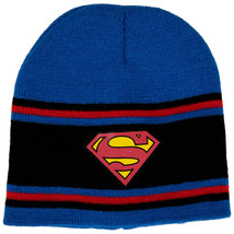 Superman Emblem Kid&#39;s Knit Beanie Blue - £11.73 GBP