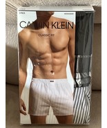 NEW 3 MENS CALVIN KLEIN CLASSIC FIT WOVEN BOXERS XL GRAY MSRP:$42.50 - $38.61