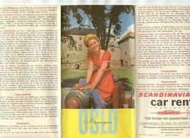 Oslo Norway Brochure in Norwegian with Shell Oil City Map 1950's - $13.86