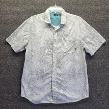 Vans Men&#39;s Sz M White/Black Palm Tree Geo Print Short Sleeve Button-Up Shirt - £18.08 GBP