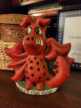 Vintage John Hughes Wales Forever Red Dragon Pottery Clay Grogg Figure Welsh - £64.29 GBP