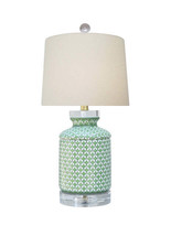 Green Scale Porcelain Tissue Box Lamp 17&quot; - $225.23
