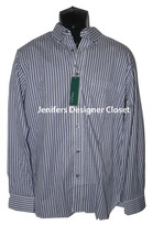 NWT BOBBY JONES L casual dress work shirt striped navy blue L/S button down $125 - £32.97 GBP