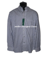 NWT BOBBY JONES L casual dress work shirt striped navy blue L/S button d... - £32.49 GBP