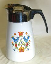 Country Festival Corning Corelle Coffee Pot Percolator Two Blue Birds Re... - $267.29