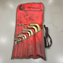 Vintage Snap On Tool 14pc Metric Hex Key Set Allen Wrench Pouch C84B Gold  - $49.35