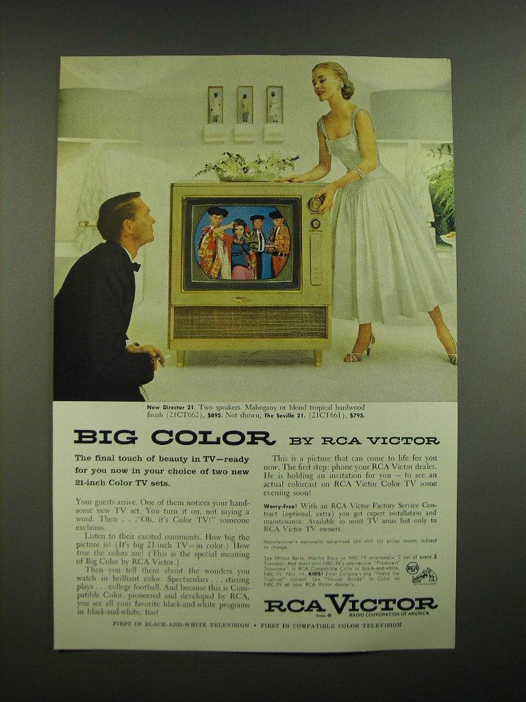 1955 RCA Victor Director 21 Television Ad - Big Color by RCA Victor - £14.89 GBP