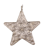 Silver Star Ornament with Bead Accent 4 Inches Diameter NEW - €5,96 EUR