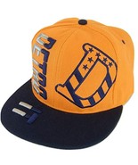 Detroit Raised Text Adjustable Snapback Baseball Cap (Orange/Navy) - £11.95 GBP