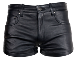Black Leather Short &amp; Nicker for Men Genuine Cowhide Leather Gym Biker Shorts - £55.88 GBP