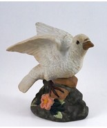 White Dove Bird Figurine Porcelain Open Wings, Flower Sculpture 5.75&quot; Vi... - £8.60 GBP