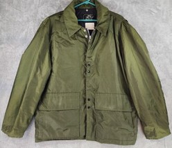 Black Sheep Jacket Mens Extra Large Green Hooded Quilted Lined Vintage Coat - £33.13 GBP