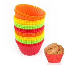 24 Silicone Cupcake Liner Soft Round Mold Cake Muffin Chocolate Baking C... - $29.99