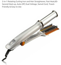 Hair Straightener &amp; Curler 2-in1 Styling Tool for Effortless Waves &amp; Sle... - $39.48