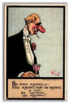 Comic Big Red Nose Man Wine Glass Alcoholic Bernhardt Wall DB Postcard L19 - £4.61 GBP