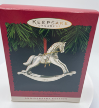 Hallmark Pewter Rocking Horse 15th Anniversary Keepsake Christmas Ornament 1995 - £6.04 GBP