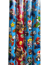 4 Rolls Nintendo Super Mario Luigi Christmas Birthday Party Gift Wrapping Paper - $26.99