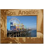 Los Angeles Border Style Laser Engraved Wood Picture Frame Landscape (8 ... - $53.99